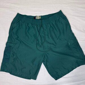 PGA Tour Originals Men's Size L Green Cargo Shorts Golf Swim Trunks Board Shorts